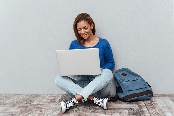 girl with laptop