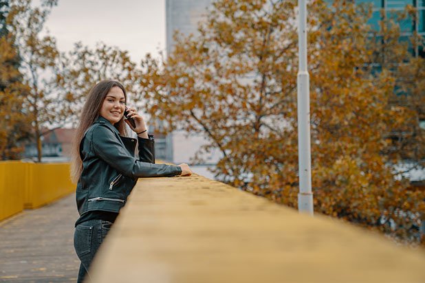 girl leaning