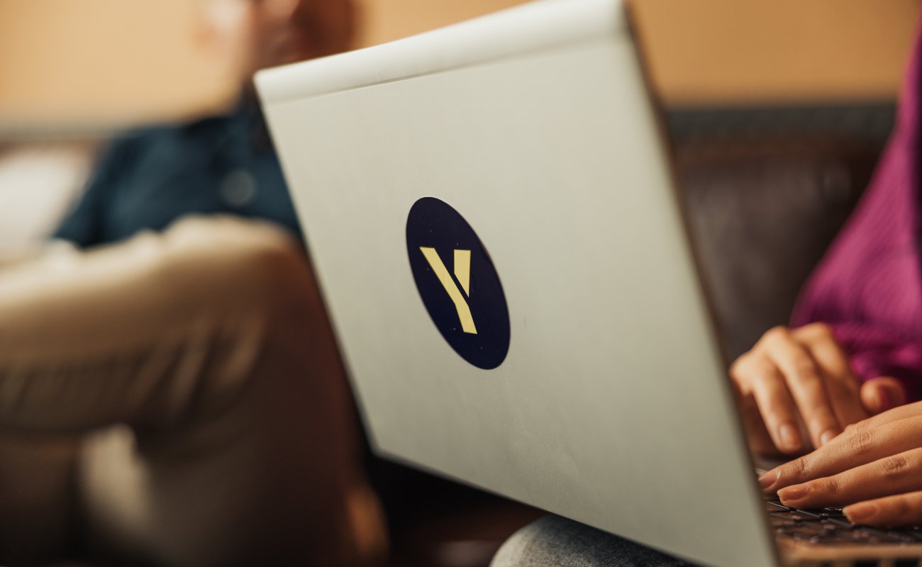 Yource logo on laptop